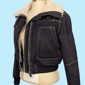 BDG Urban Outfitters Faux Sherpa Bomber Jacket
